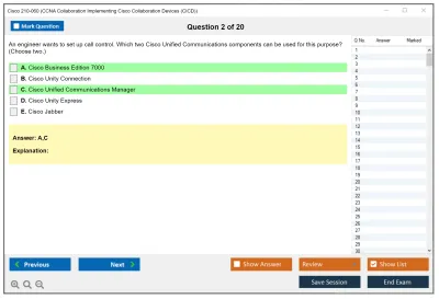 Cisco 210-060 CCNA Collaboration Implementing Cisco Collaboration Devices (CICD) Practice test exam simulator test engine exam Prep practice test questions answers Image 2