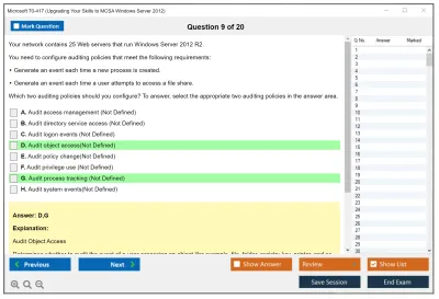Microsoft 70-417 Upgrading Your Skills to MCSA Windows Server 2012 Practice test exam simulator test engine exam Prep practice test questions answers Image 9