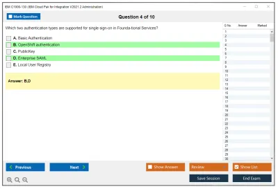 IBM C1000-130 IBM Cloud Pak for Integration V2021.2 Administration Practice test exam simulator test engine exam Prep practice test questions answers Image 4