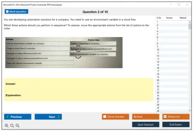 Microsoft PL-500 Microsoft Power Automate RPA Developer Practice test exam simulator test engine exam Prep practice test questions answers Image 2