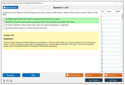 Adobe AD0-E213 Adobe Analytics Developer Professional Exam Practice test exam simulator test engine exam Prep practice test questions answers Image 1