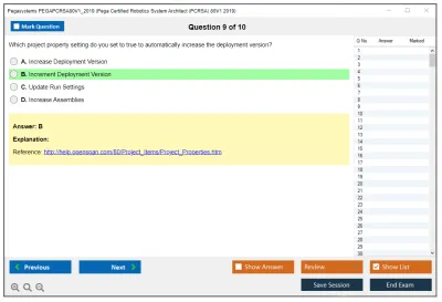 Pegasystems PEGAPCRSA80V1_2019 Pega Certified Robotics System Architect (PCRSA) 80V1 2019 Practice test exam simulator test engine exam Prep practice test questions answers Image 9