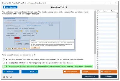 Oracle 1z0-632 PeopleSoft PeopleTools 8.5x Implementation Essentials Practice test exam simulator test engine exam Prep practice test questions answers Image 7