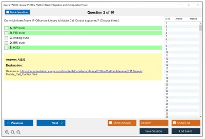 Avaya 77200X Avaya IP Office Platform Basic Integration and Configuration Exam Practice test exam simulator test engine exam Prep practice test questions answers Image 2