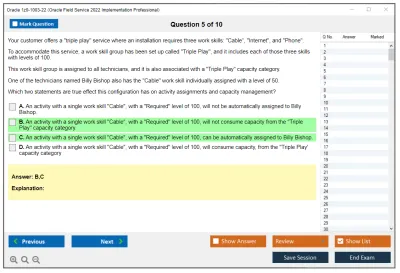 Oracle 1z0-1003-22 Oracle Field Service 2022 Implementation Professional Practice test exam simulator test engine exam Prep practice test questions answers Image 5