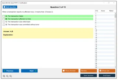 Zend 200-530 Zend PHP 5.3 Certification Practice test exam simulator test engine exam Prep practice test questions answers Image 5