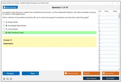 Nutanix NCSE-Core Nutanix Certified Systems Engineer-Core (NCSE-Core) Practice test exam simulator test engine exam Prep practice test questions answers Image 7