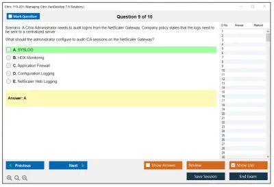 Citrix 1Y0-201 Managing Citrix XenDesktop 7.6 Solutions Practice test exam simulator test engine exam Prep practice test questions answers Image 9