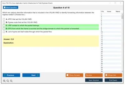 Cisco 700-703 Cisco Application Centric Infrastructure for Field Engineers Exam Practice test exam simulator test engine exam Prep practice test questions answers Image 4