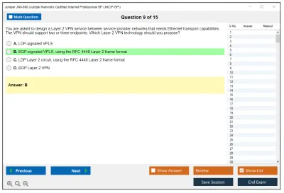 Juniper JN0-660 Juniper Networks Certified Internet Professional SP (JNCIP-SP) Practice test exam simulator test engine exam Prep practice test questions answers Image 9