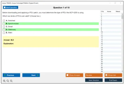 Avaya 76940X Avaya Converged Platform Support Exam Practice test exam simulator test engine exam Prep practice test questions answers Image 1