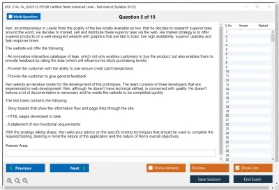 iSQI CTAL-TA_Syll2012 ISTQB Certified Tester Advanced Level - Test Analyst [Syllabus 2012] Practice test exam simulator test engine exam Prep practice test questions answers Image 5