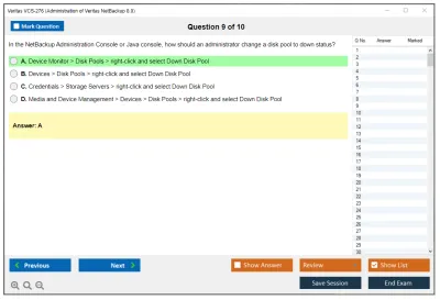 Veritas VCS-276 Administration of Veritas NetBackup 8.0 Practice test exam simulator test engine exam Prep practice test questions answers Image 9
