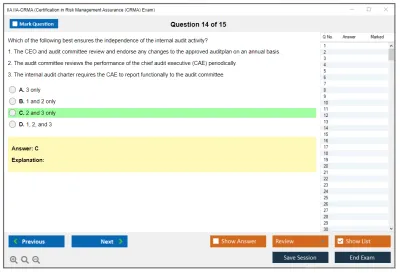 IIA IIA-CRMA Certification in Risk Management Assurance (CRMA) Exam Practice test exam simulator test engine exam Prep practice test questions answers Image 14