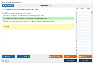 Avaya 7304 Avaya CallPilot Maintenance Practice test exam simulator test engine exam Prep practice test questions answers Image 8