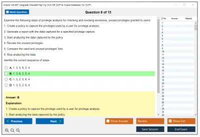 Oracle 1z0-067 Upgrade Oracle9i/10g/11g OCA OR OCP to Oracle Database 12c OCP Practice test exam simulator test engine exam Prep practice test questions answers Image 8