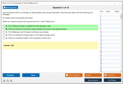 Veritas VCS-276 Administration of Veritas NetBackup 8.0 Practice test exam simulator test engine exam Prep practice test questions answers Image 3