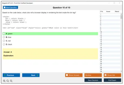 Magento M70-301 Magento Front End Developer Certification Exam Practice test exam simulator test engine exam Prep practice test questions answers Image 10