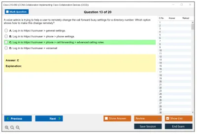 Cisco 210-060 CCNA Collaboration Implementing Cisco Collaboration Devices (CICD) Practice test exam simulator test engine exam Prep practice test questions answers Image 13