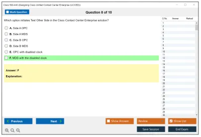Cisco 500-440 Designing Cisco Unified Contact Center Enterprise (UCCED) Practice test exam simulator test engine exam Prep practice test questions answers Image 8