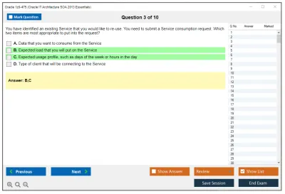 Oracle 1z0-475 Oracle IT Architecture SOA 2013 Essentials Practice test exam simulator test engine exam Prep practice test questions answers Image 3