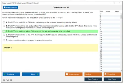 Alcatel-Lucent 4A0-108 Nokia Multicast Protocols Practice test exam simulator test engine exam Prep practice test questions answers Image 8