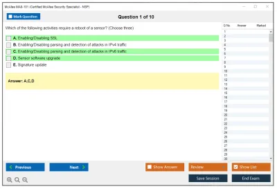 McAfee MA0-101 McAfee Certified Product Specialist – NSP Practice test exam simulator test engine exam Prep practice test questions answers Image 1