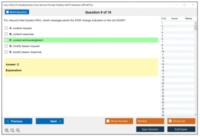 Cisco 600-210 Implementing Cisco Service Provider Mobility UMTS Networks (SPUMTS) Practice test exam simulator test engine exam Prep practice test questions answers Image 9