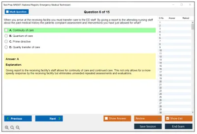 Test Prep NREMT National Registry Emergency Medical Technician Practice test exam simulator test engine exam Prep practice test questions answers Image 6