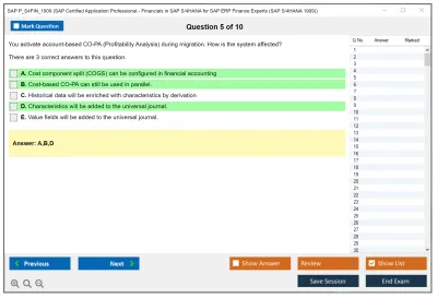 SAP P_S4FIN_1909 SAP Certified Application Professional - Financials in SAP S/4HANA for SAP ERP Finance Experts (SAP S/4HANA 1909) Practice test exam simulator test engine exam Prep practice test questions answers Image 5
