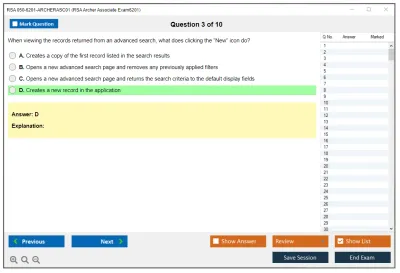 RSA 050-6201-ARCHERASC01 RSA Archer Associate Exam6201 Practice test exam simulator test engine exam Prep practice test questions answers Image 3