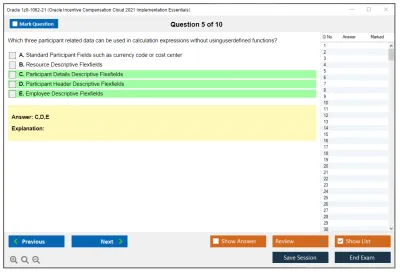 Oracle 1z0-1062-21 Oracle Incentive Compensation Cloud 2021 Implementation Essentials Practice test exam simulator test engine exam Prep practice test questions answers Image 5