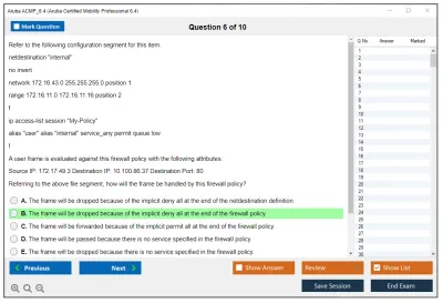Aruba ACMP_6.4 Aruba Certified Mobility Professional 6.4 Practice test exam simulator test engine exam Prep practice test questions answers Image 6