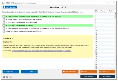 Cisco 700-505 SMB Specialization for Account Managers Practice test exam simulator test engine exam Prep practice test questions answers Image 1