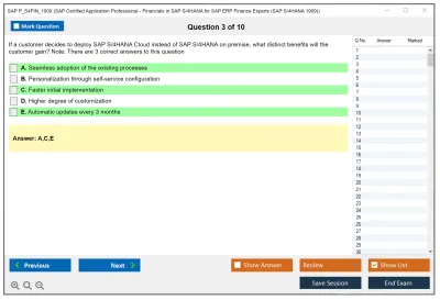 SAP P_S4FIN_1909 SAP Certified Application Professional - Financials in SAP S/4HANA for SAP ERP Finance Experts (SAP S/4HANA 1909) Practice test exam simulator test engine exam Prep practice test questions answers Image 3