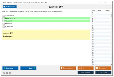 LPI 102-400 LPI Level 1 Exam 102, Junior Level Linux Certification, Part 2 of 2 Practice test exam simulator test engine exam Prep practice test questions answers Image 5