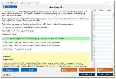 Microsoft AZ-720 Troubleshooting Microsoft Azure Connectivity Practice test exam simulator test engine exam Prep practice test questions answers Image 8