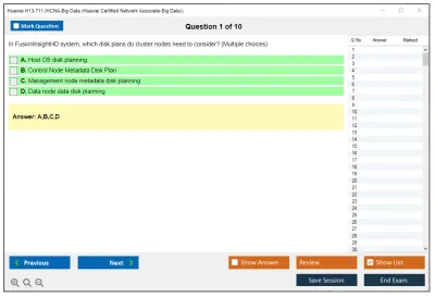 Huawei H13-711 HCNA-Big Data (Huawei Certified Network Associate-Big Data) Practice test exam simulator test engine exam Prep practice test questions answers Image 1