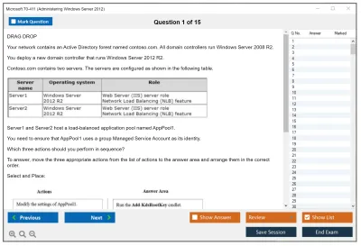 Microsoft 70-411 Administering Windows Server 2012 Practice test exam simulator test engine exam Prep practice test questions answers Image 1