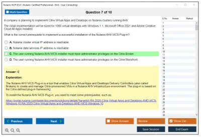 Nutanix NCP-EUC Nutanix Certified Professional - End User Computing (NCP-EUC) v6 Exam Practice test exam simulator test engine exam Prep practice test questions answers Image 7