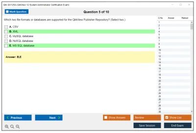 Qlik QV12SA QlikView 12 System Administrator Certification Exam Practice test exam simulator test engine exam Prep practice test questions answers Image 5