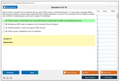 VMware 2V0-51.21 Professional VMware Horizon 8.x Practice test exam simulator test engine exam Prep practice test questions answers Image 9