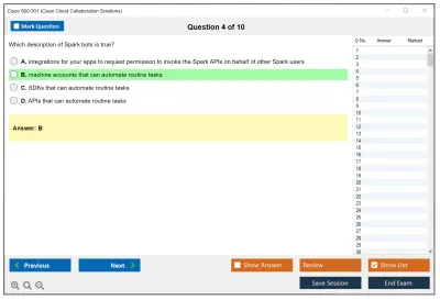 Cisco 500-301 Cisco Cloud Collaboration Solutions Practice test exam simulator test engine exam Prep practice test questions answers Image 4