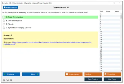Symantec 250-441 Administration of Symantec Advanced Threat Protection 3.0 Practice test exam simulator test engine exam Prep practice test questions answers Image 9