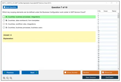 SAP C_C4H510_04 SAP Certified Application AssociateSAP Service Cloud 2011 Practice test exam simulator test engine exam Prep practice test questions answers Image 7