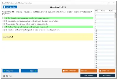 Cima BA1 Fundamentals of Business Economics Practice test exam simulator test engine exam Prep practice test questions answers Image 2