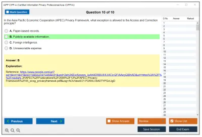 IAPP CIPP-A Certified Information Privacy Professional/Asia (CIPP/A) Practice test exam simulator test engine exam Prep practice test questions answers Image 10