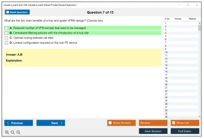 Alcatel-Lucent 4A0-106 Nokia Virtual Private Routed Networks Practice test exam simulator test engine exam Prep practice test questions answers Image 7