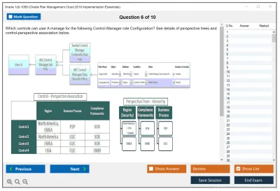 Oracle 1z0-1058 Oracle Risk Management Cloud 2019 Implementation Essentials Practice test exam simulator test engine exam Prep practice test questions answers Image 6
