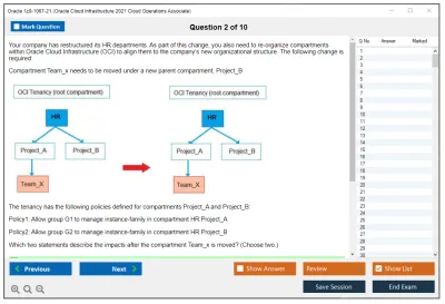 Oracle 1z0-1067-21 Oracle Cloud Infrastructure 2021 Cloud Operations Associate Practice test exam simulator test engine exam Prep practice test questions answers Image 2